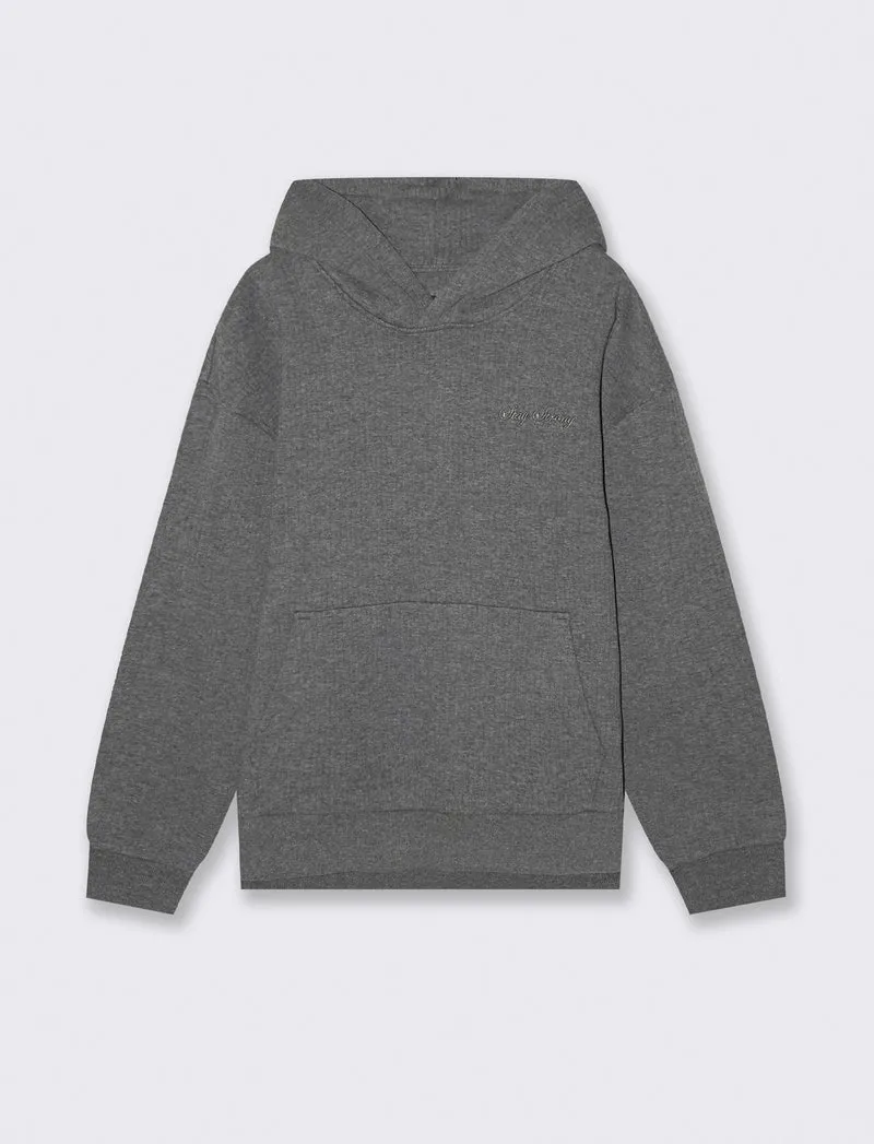 FELPA EFFETTO COSTE BOXY FIT - Grigio mel.