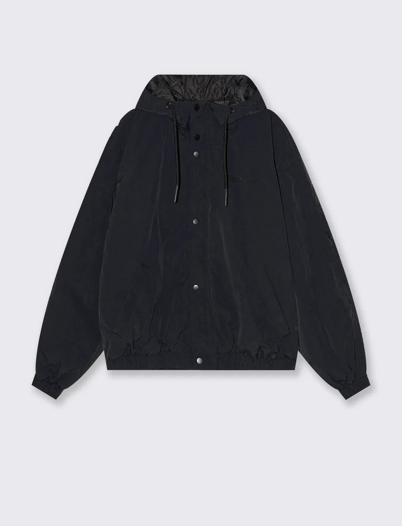 GIUBBOTTO TECNICO CON CAPPUCCIO BOXY FIT - Nero