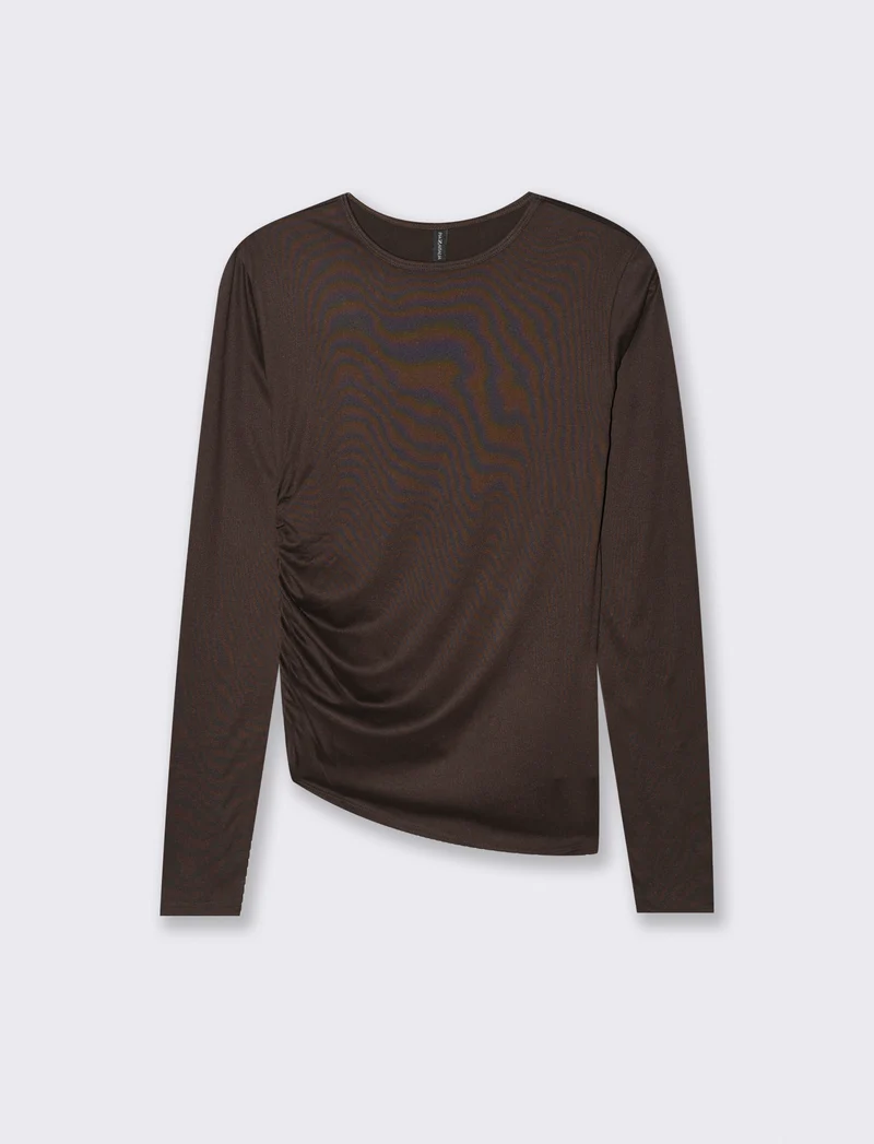 T-SHIRT CON ARRICCIO - Moro