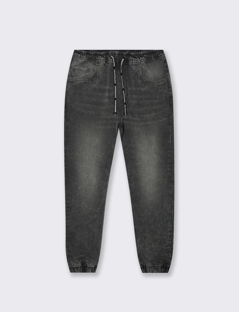 JEANS CON VITA JOGGER - Nero