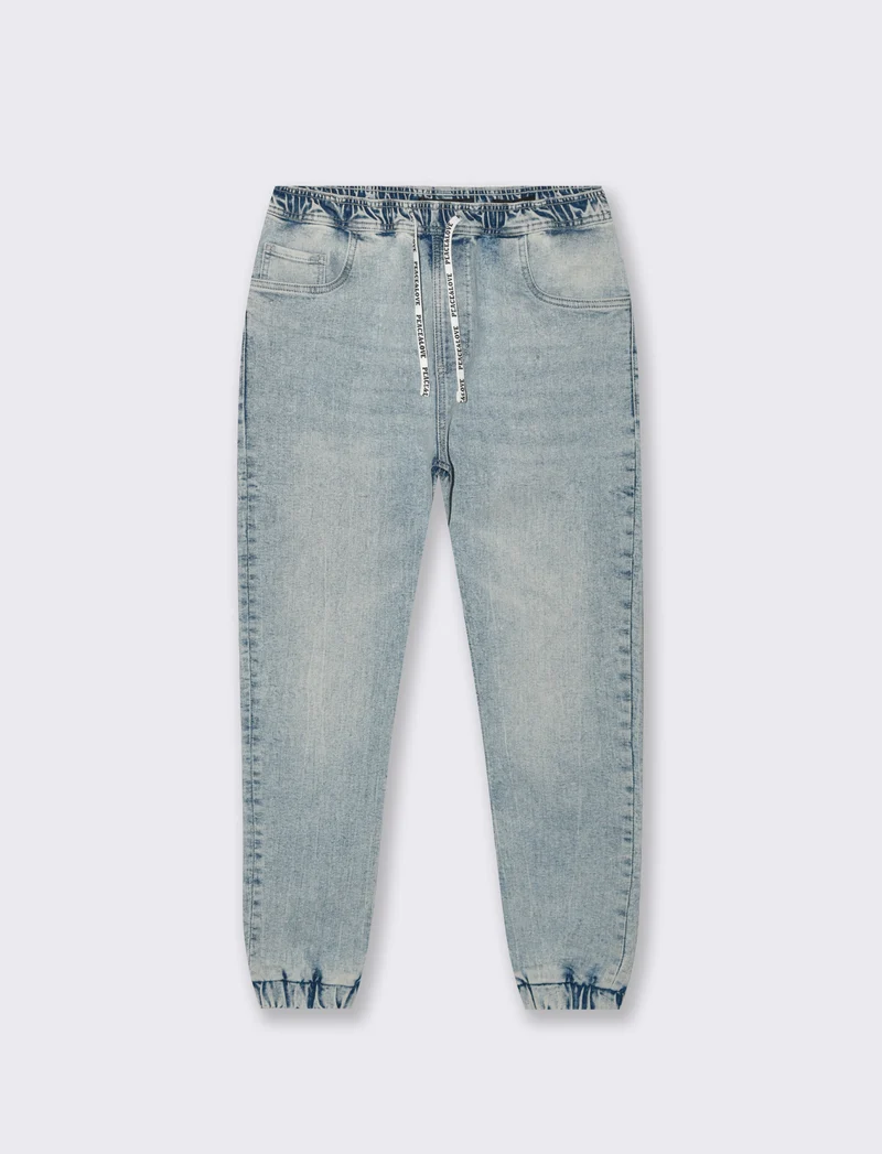 JEANS CON VITA JOGGER - Denim chiaro