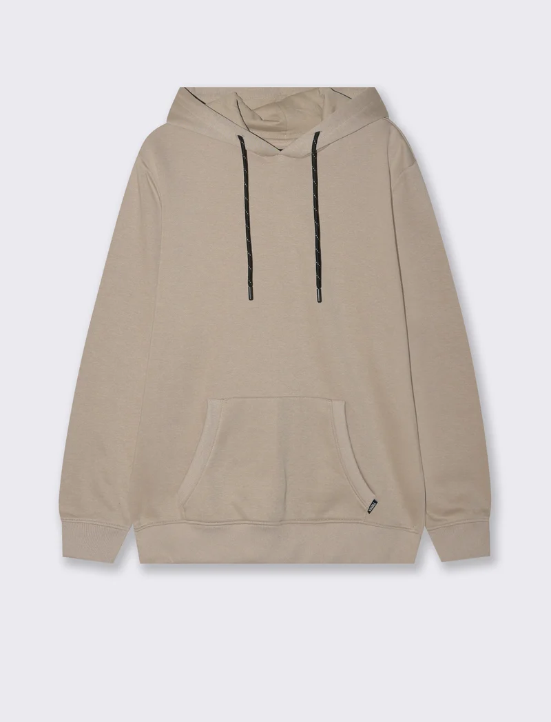FELPA BASIC CON CAPPUCCIO - Beige