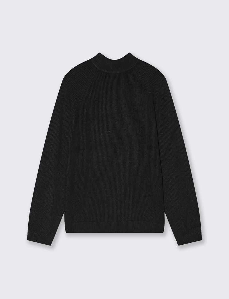 Maglia a coste - Nero