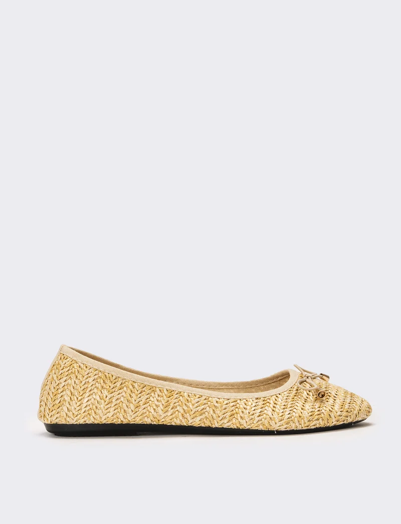 Ballerina da donna in rafia - Beige