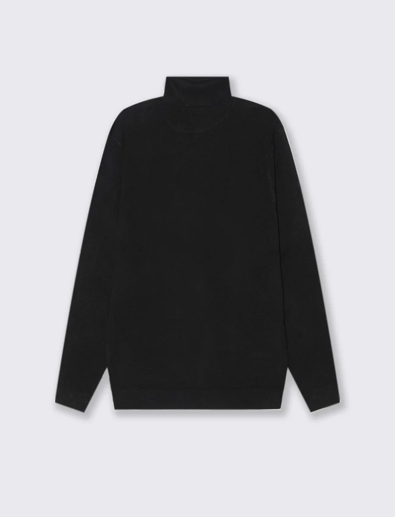 MAGLIA COLLO ALTO SLIM FIT - Nero