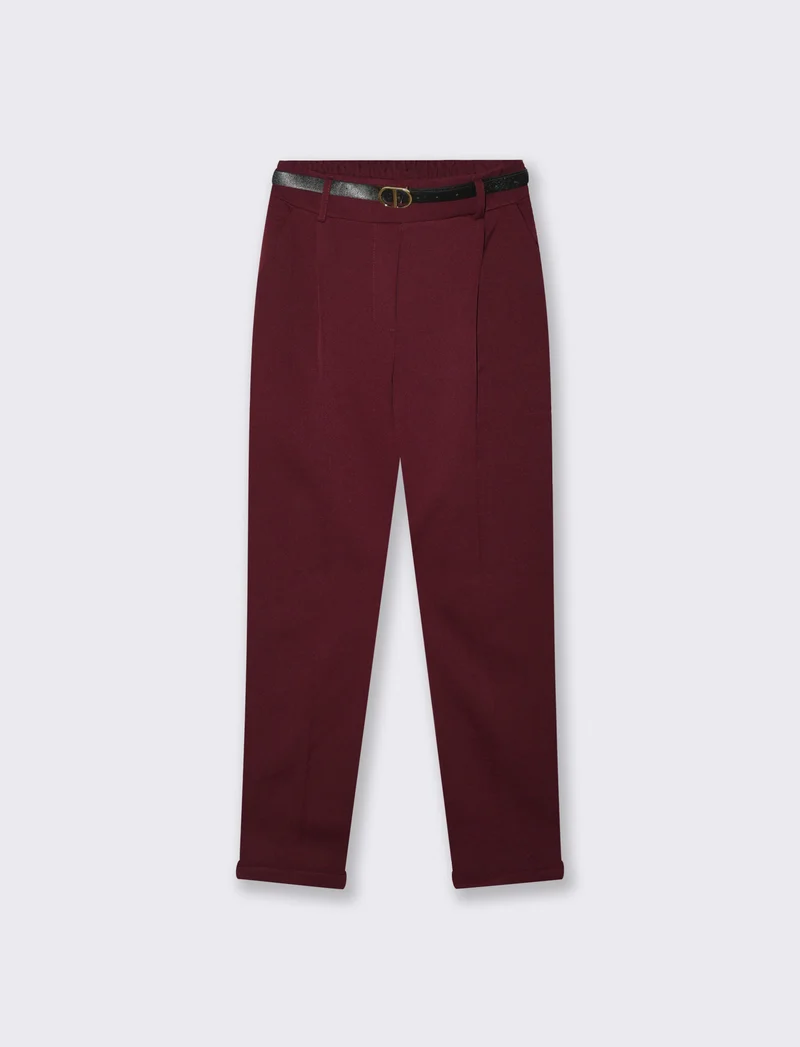 PANTALONE CON CINTURA - Bordeaux