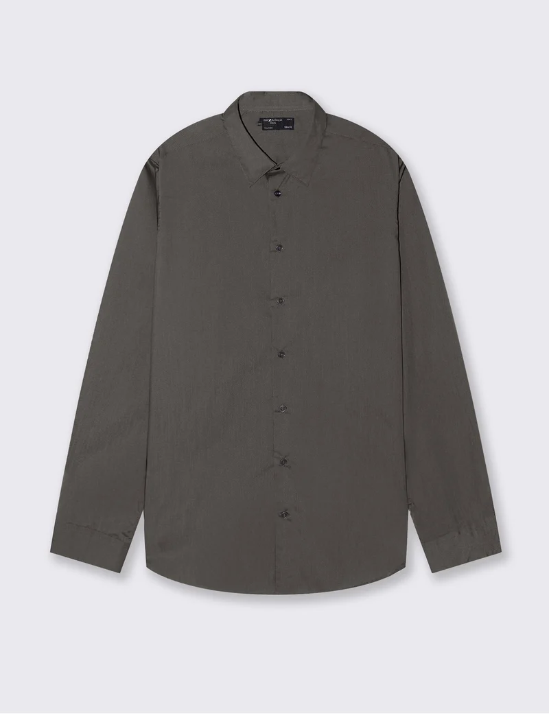CAMICIA BASIC SLIM FIT EASY - Verde