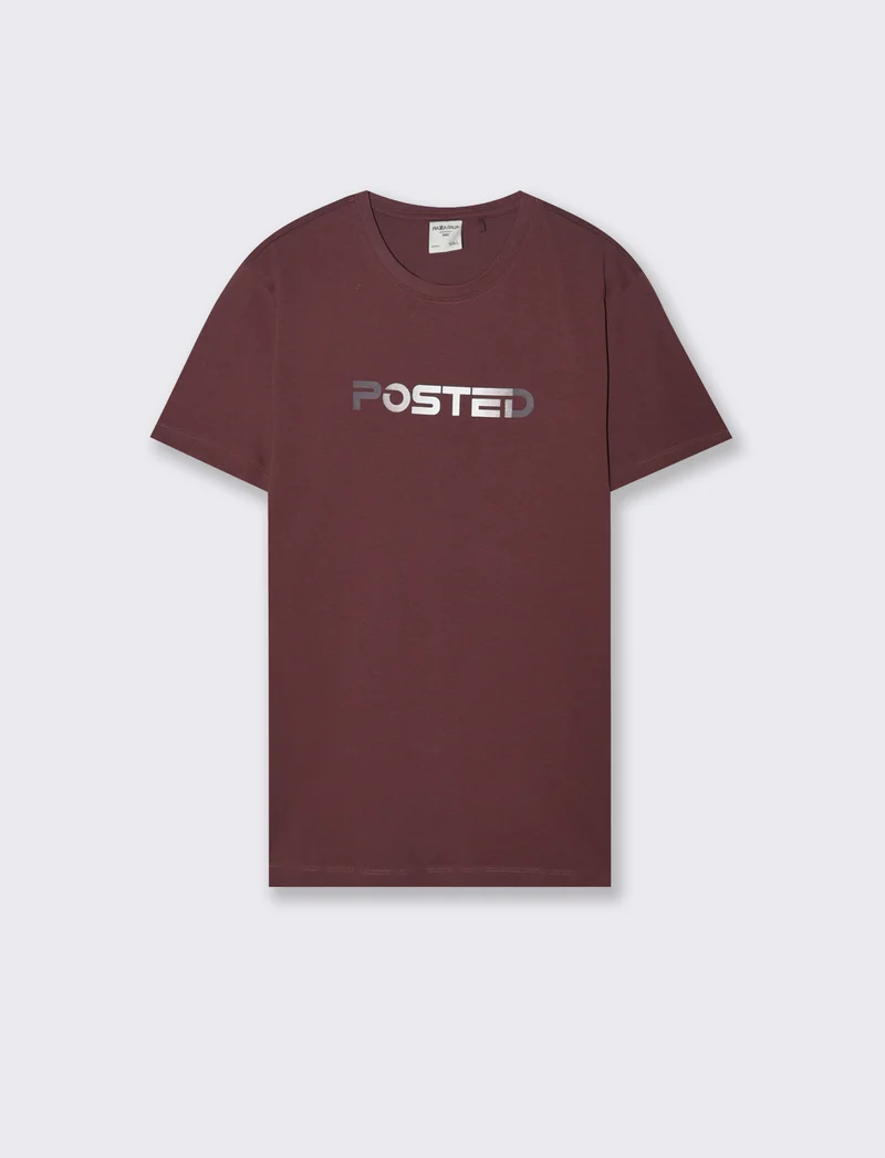 T-SHIRT IN COTONE CON STAMPA DEGRADE' - Bordeaux