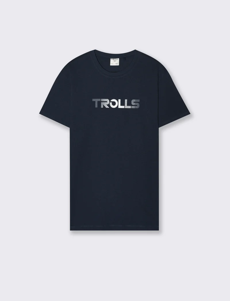 T-SHIRT IN COTONE CON STAMPA DEGRADE' - Blu scuro