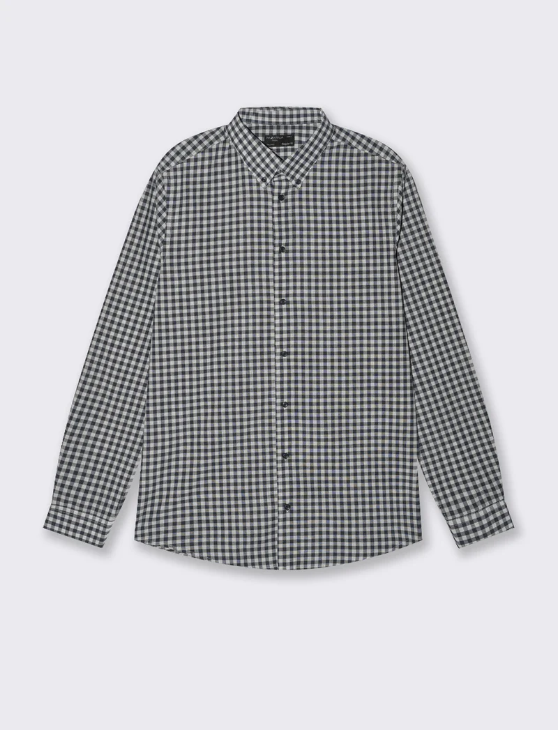 CAMICIA FANTASIA A QUADRI - Blu