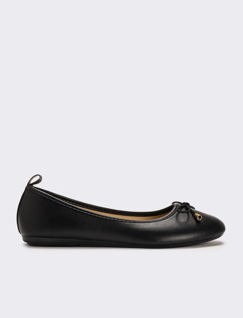 Ballerina con fiocco da donna - Nero
