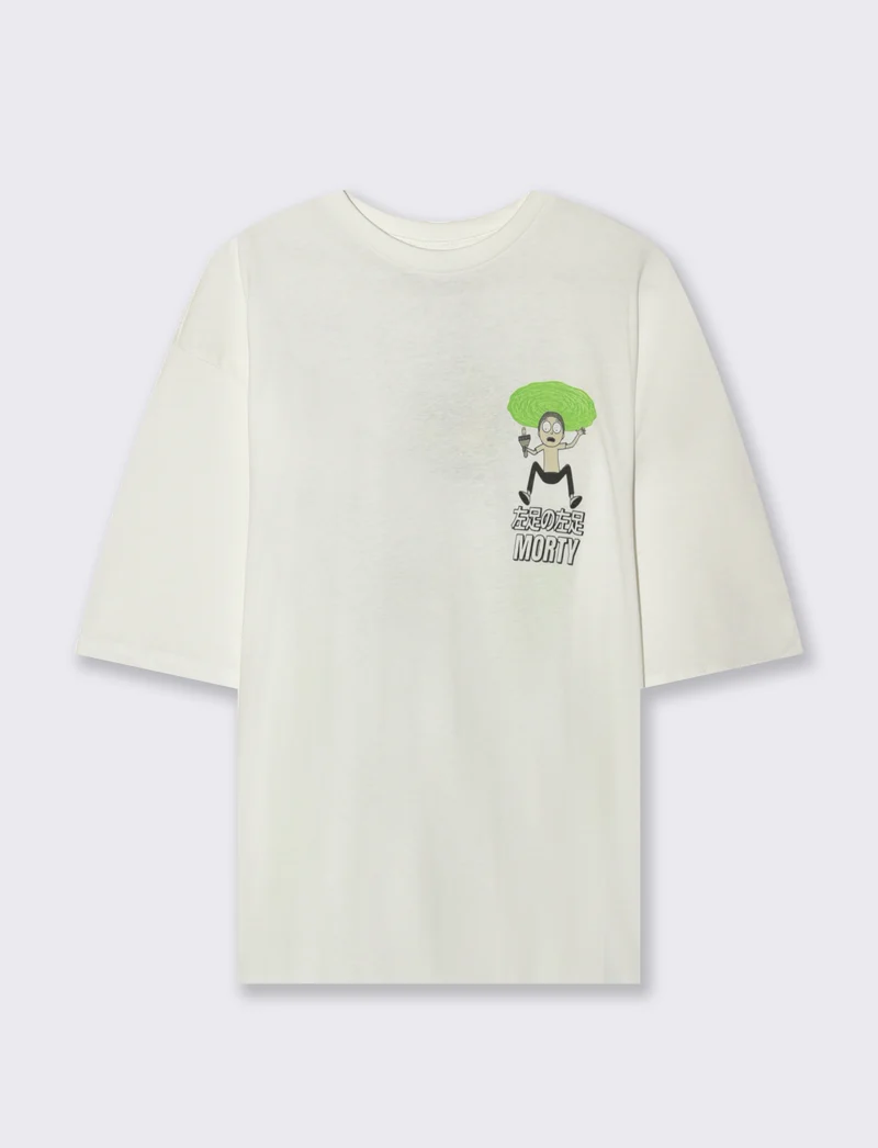 T-SHIRT STAMPA RICK AND MORTY - Bianco