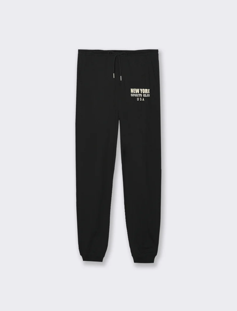 JOGGER CON STAMPA - Nero