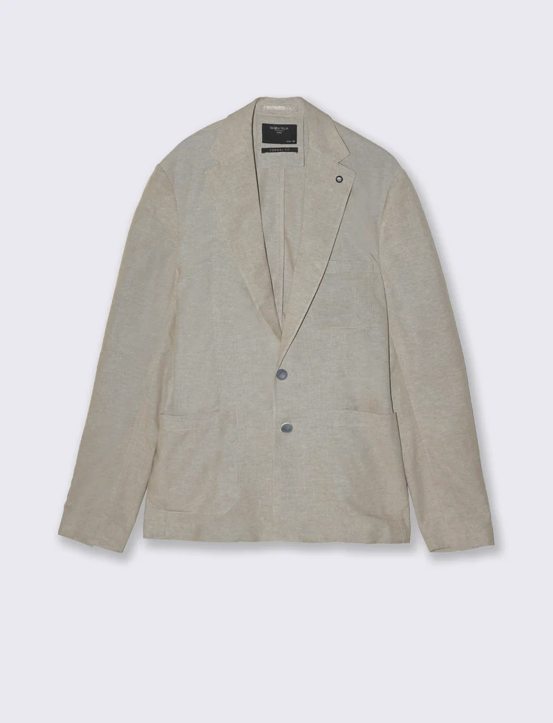 Blazer decostruito da completo in misto lino da uomo - Beige