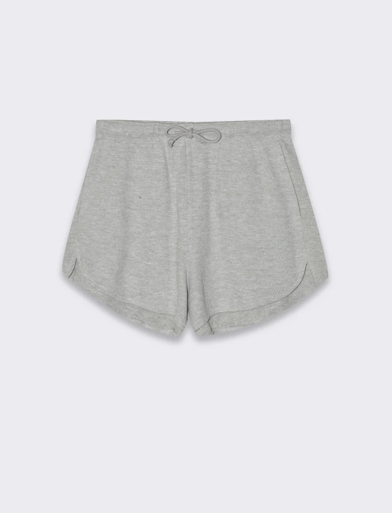 Short con elastico in vita da donna - Grigio mel.