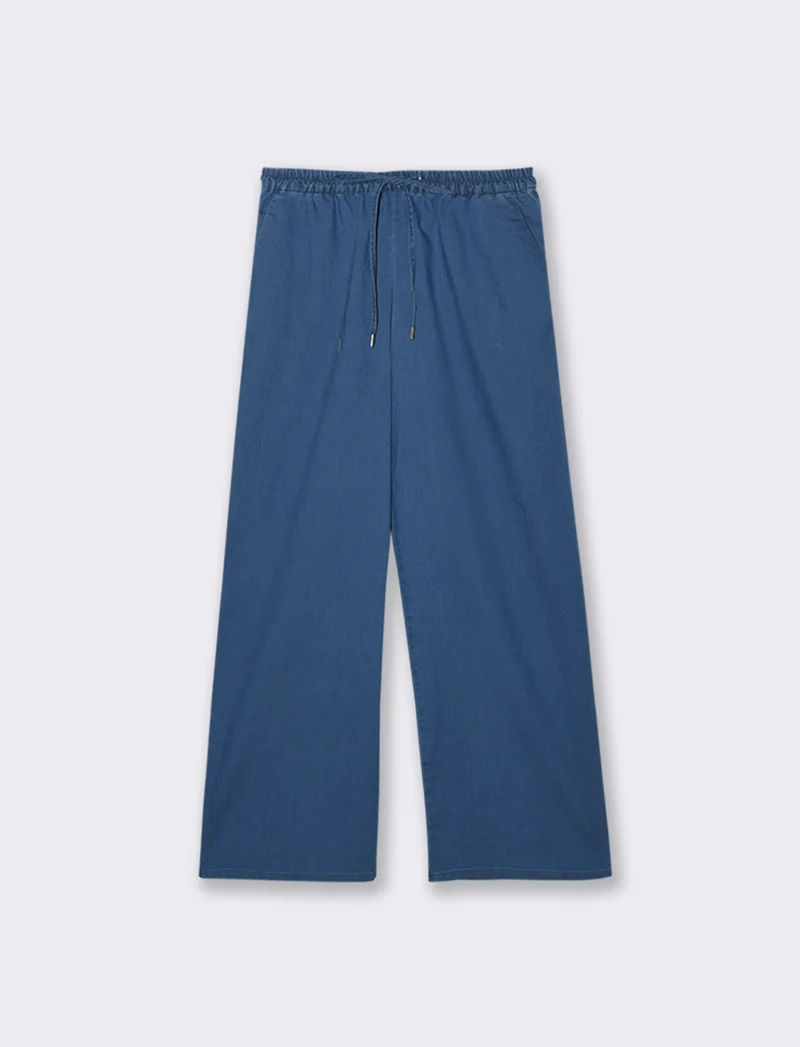 PANTALONE CON ELASTICO IN VITA - Denim