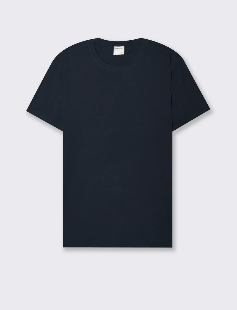 T-SHIRT BASIC IN COTONE REGULAR FIT - Blu