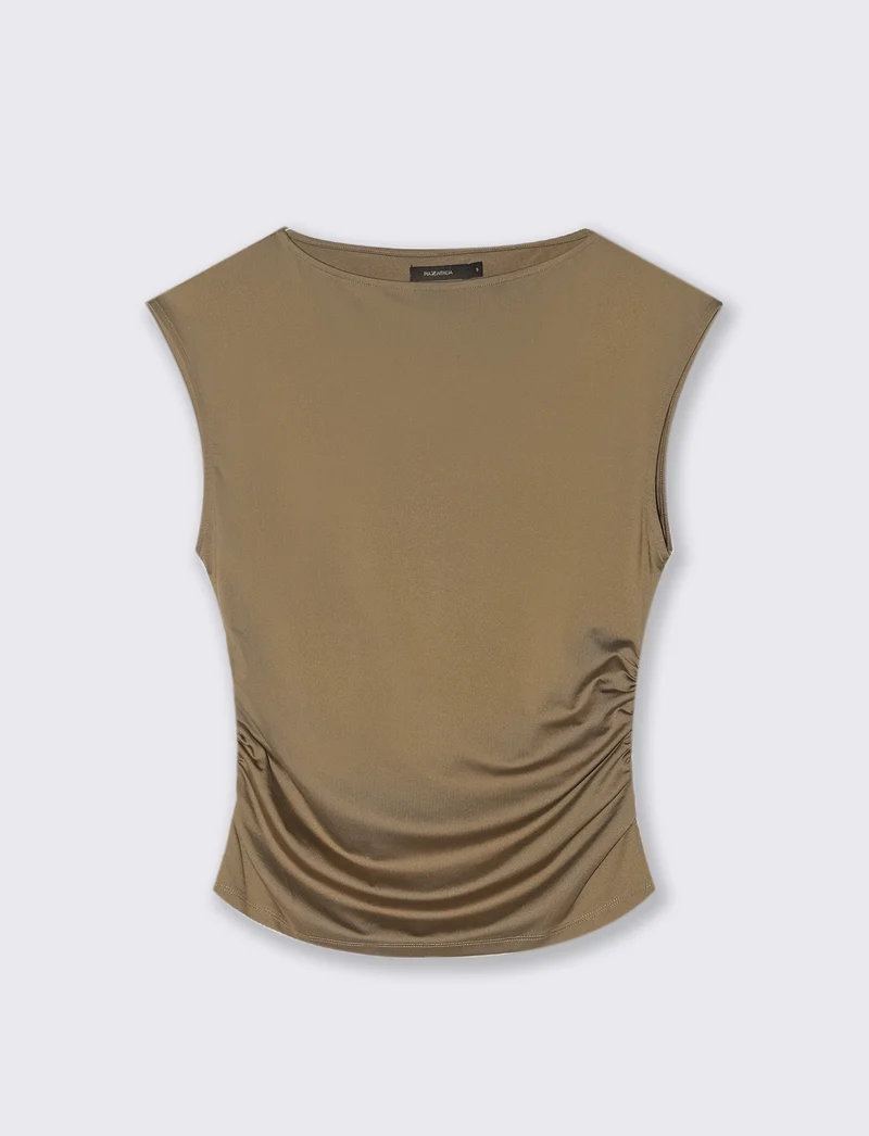 T-SHIRT CON SCOLLO A BARCA - Kaky 1