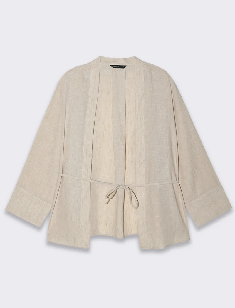 CAMICIA KIMONO - Beige corda