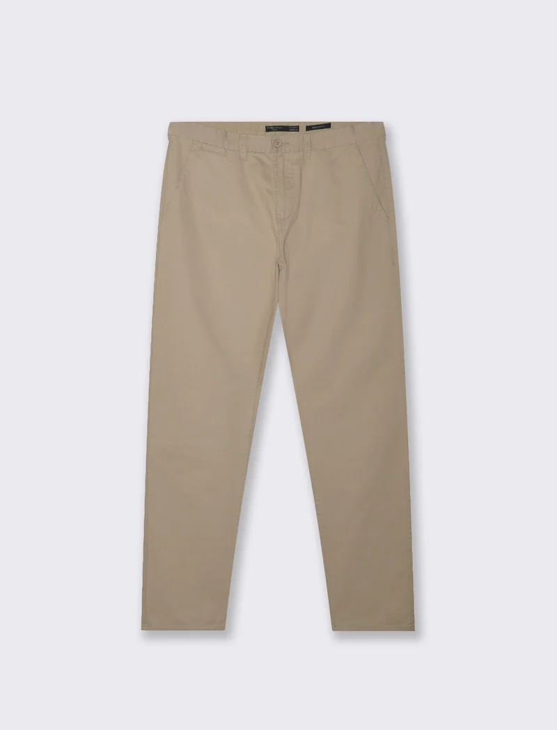 PANTALONI BASIC CHINO REGULAR FIT - Beige