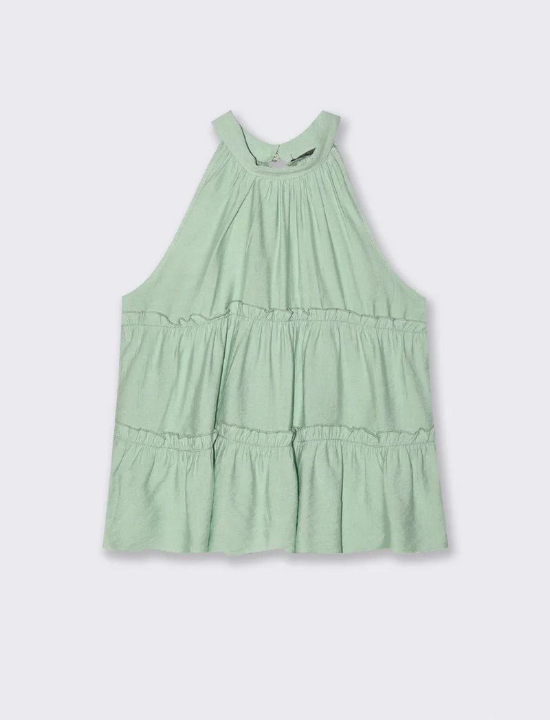 Top con rouches - Verde acqua