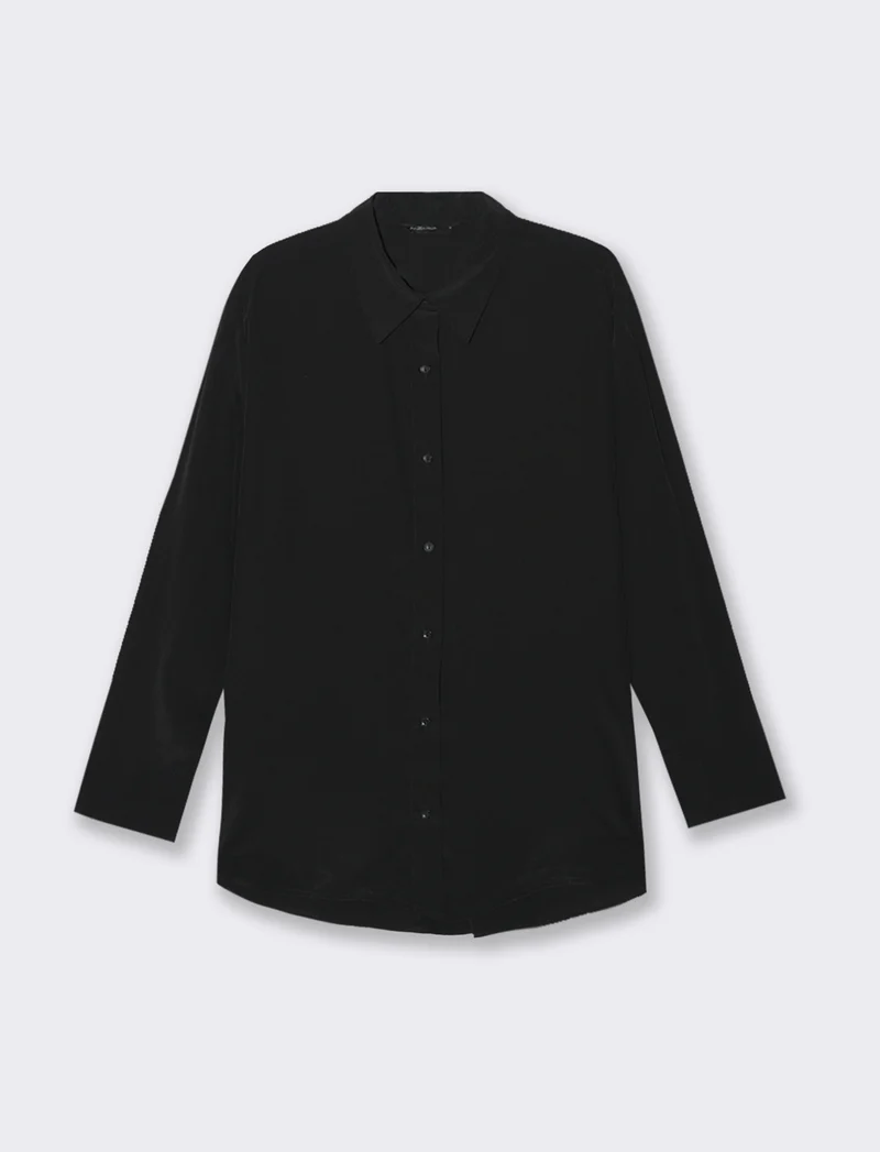 CAMICIA CON DOPPIO BOTTONE AL POLSO - Nero