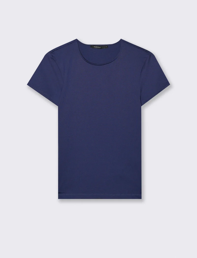 T-SHIRT CON TESSUTO ELASTICO - Blu scuro