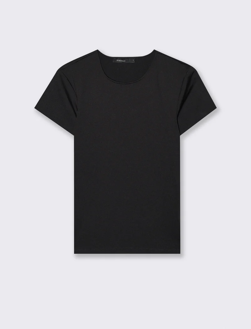 T-SHIRT CON TESSUTO ELASTICO - Nero