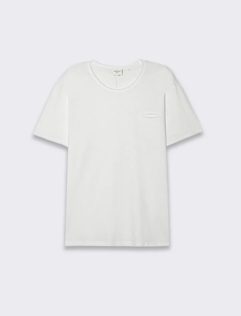 T-SHIRT COTONE SLUB LOOSE FIT - Bianco