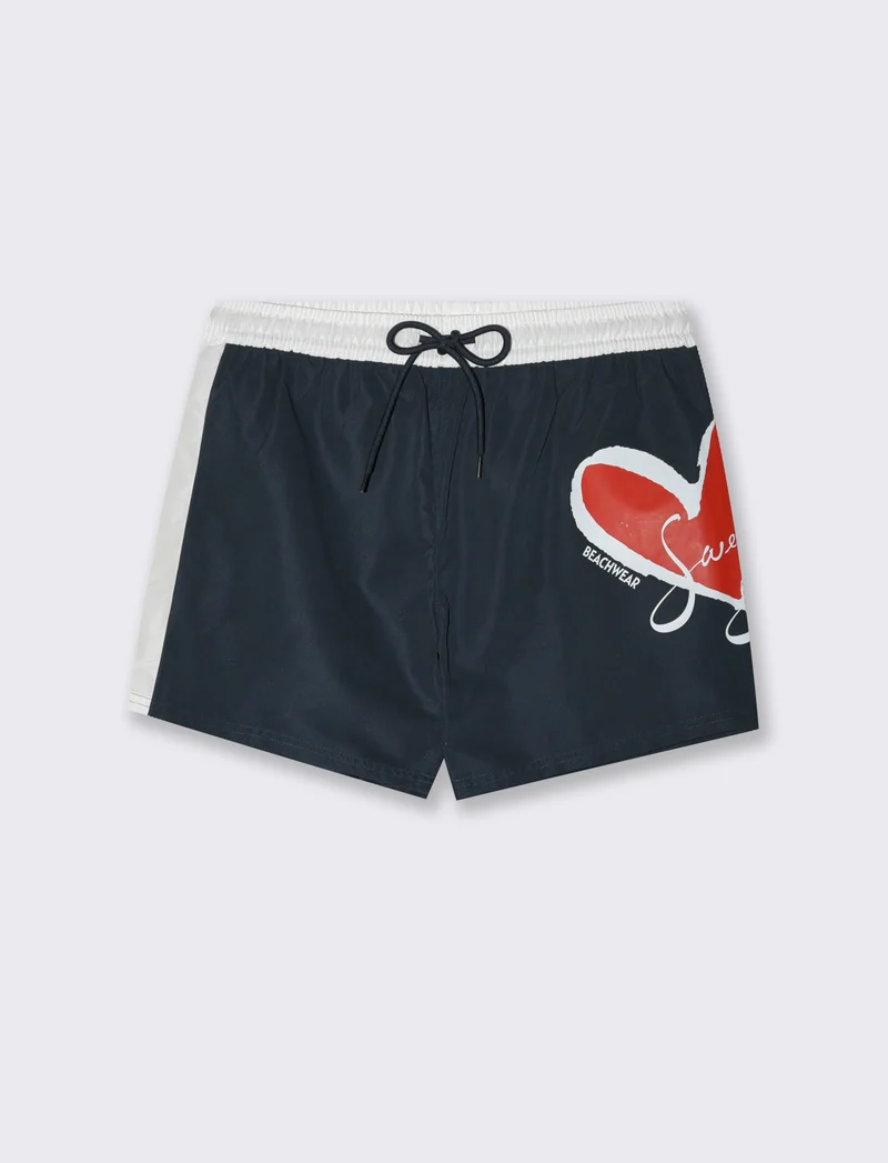 Costume da mare con stampa Sweet Years da uomo - Blu