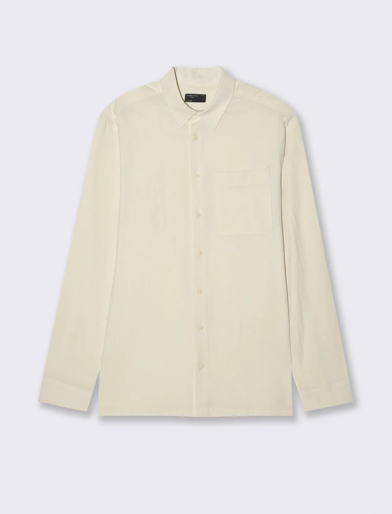 Camicia in cotone comfort da uomo - Beige ecru