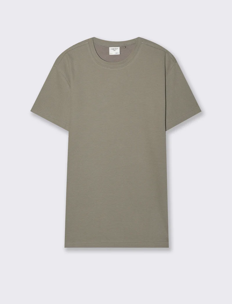 T-shirt struttura ottoman da uomo - Grigio