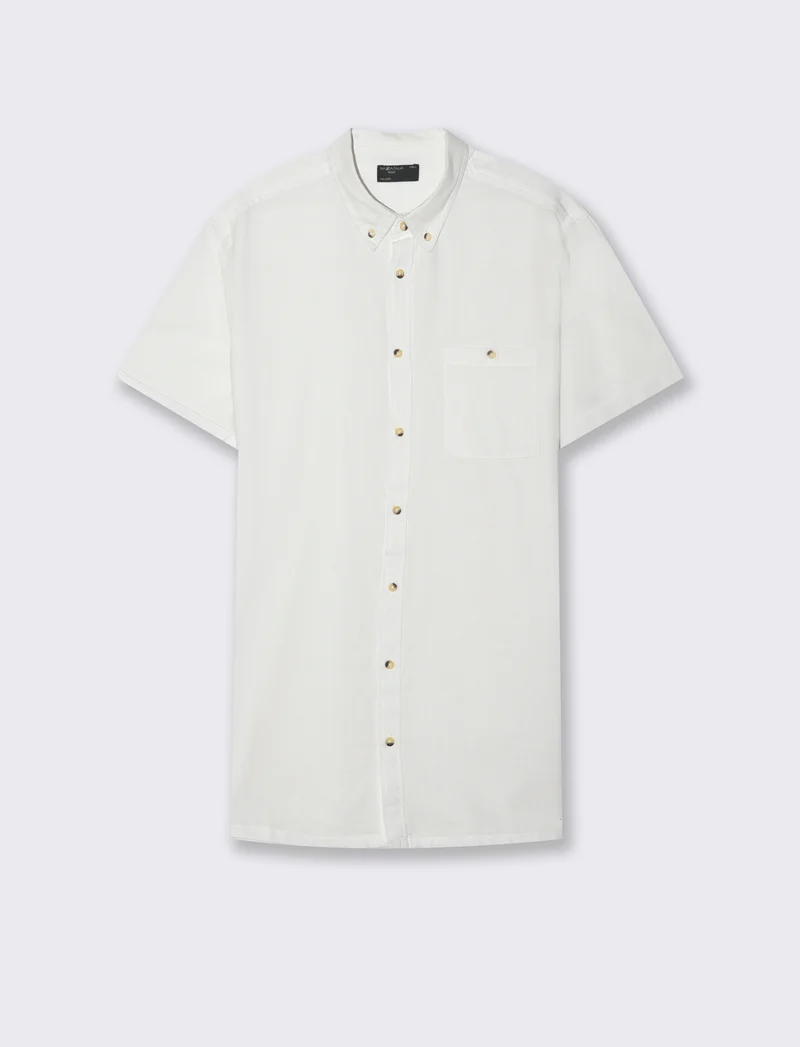 Camicia basic oxford regular fit da uomo - Bianco