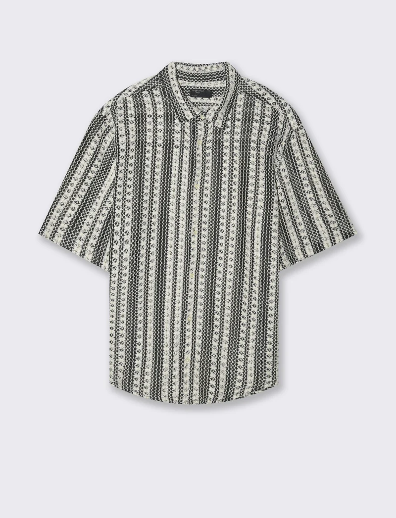 Camicia crochet da uomo - Nero