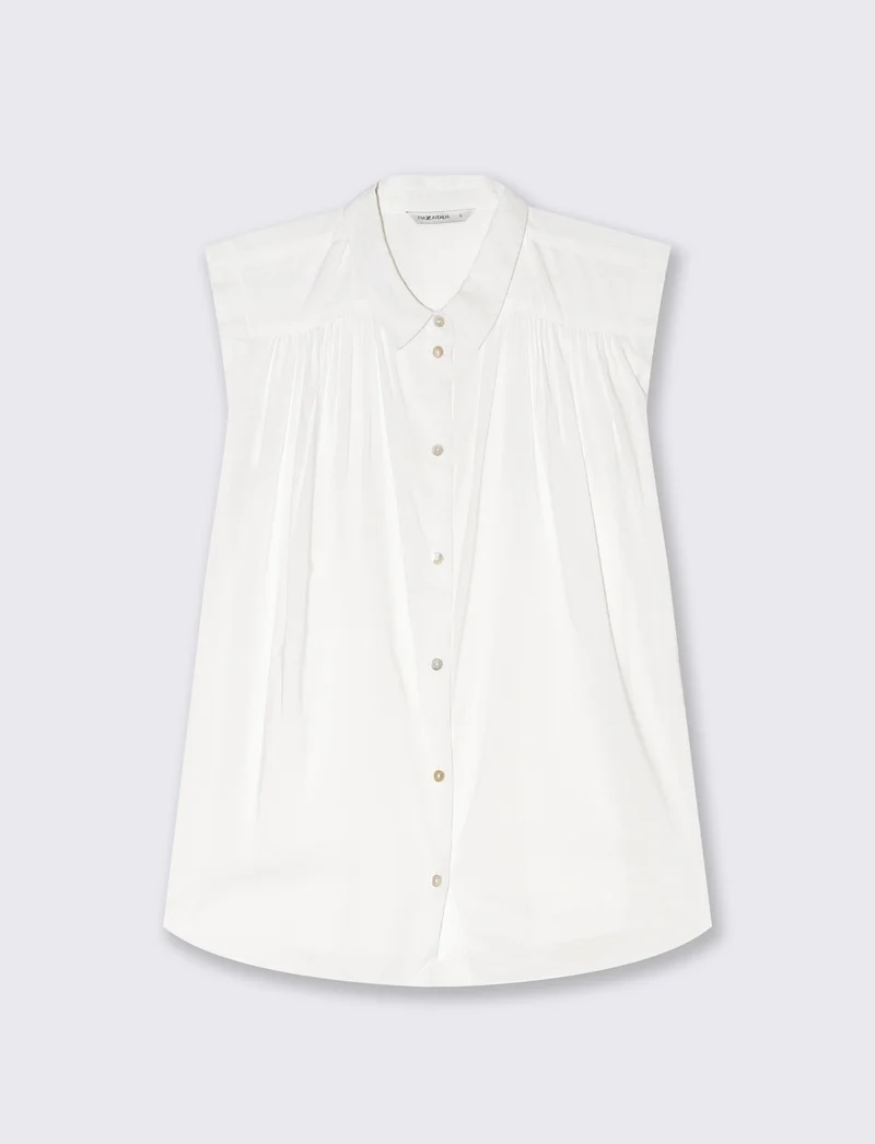 Camicia giro manica da donna - Bianco
