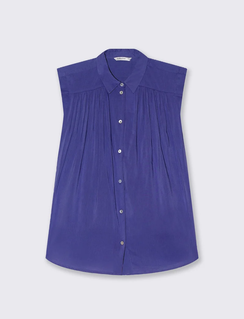 Camicia giro manica da donna - Mirtillo