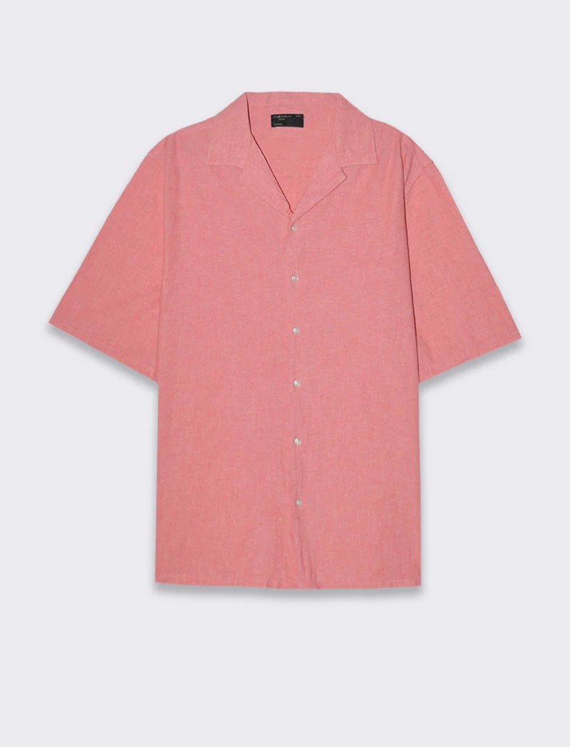 Camicia manica corta goffrata da uomo - Grigio ghiaccio
