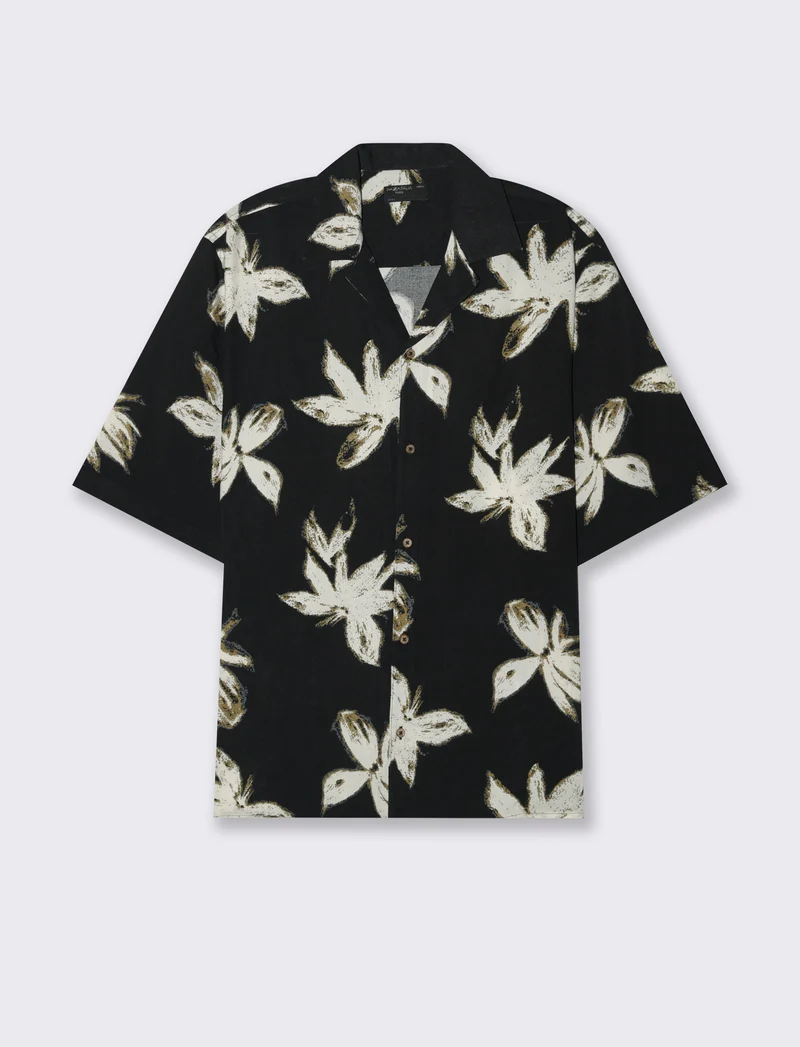 Camicia a fantasia in viscosa da uomo - Beige ecru