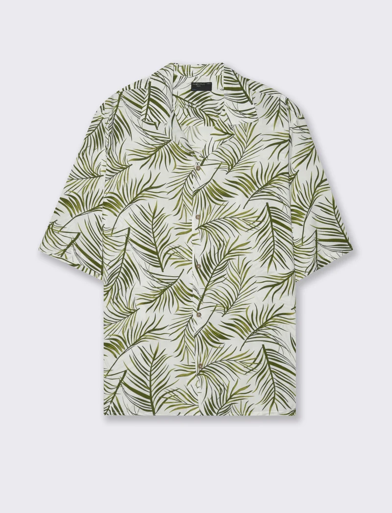 Camicia a fantasia in viscosa da uomo - Verde