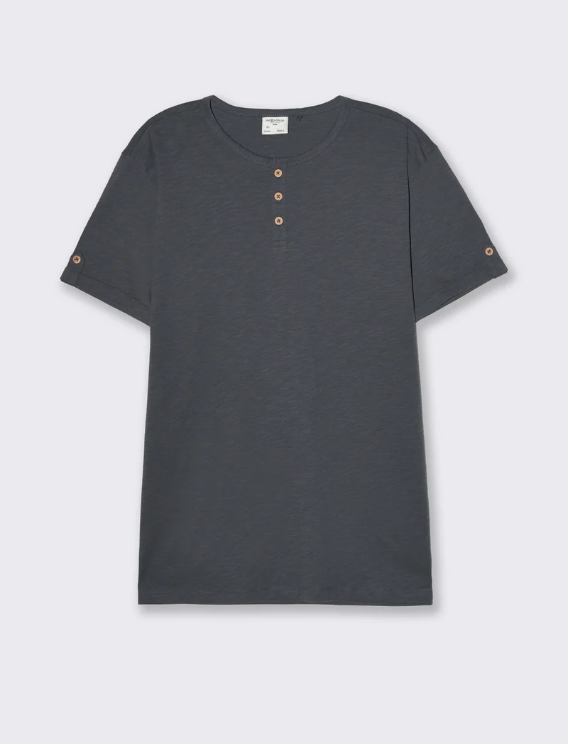 T-shirt in cotone con collo a serafino da uomo - Avion