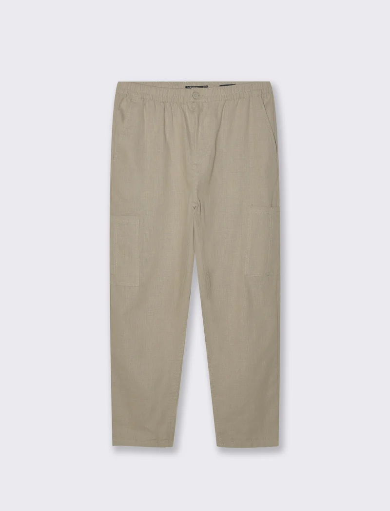 Pantaloni cargo in tessuto armaturato da uomo - Verde salvia