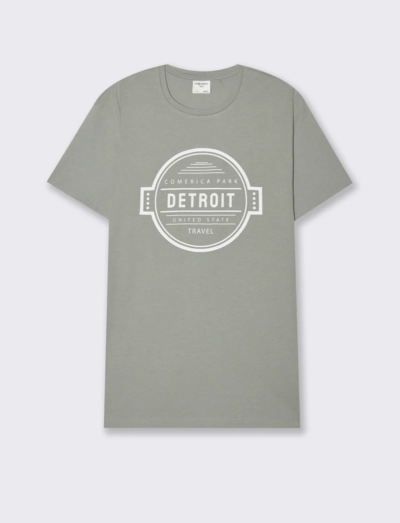 T-shirt in cotone con stampa da uomo - Verde