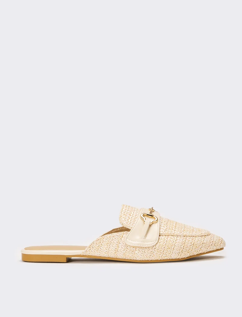 Mule in rafia - Beige