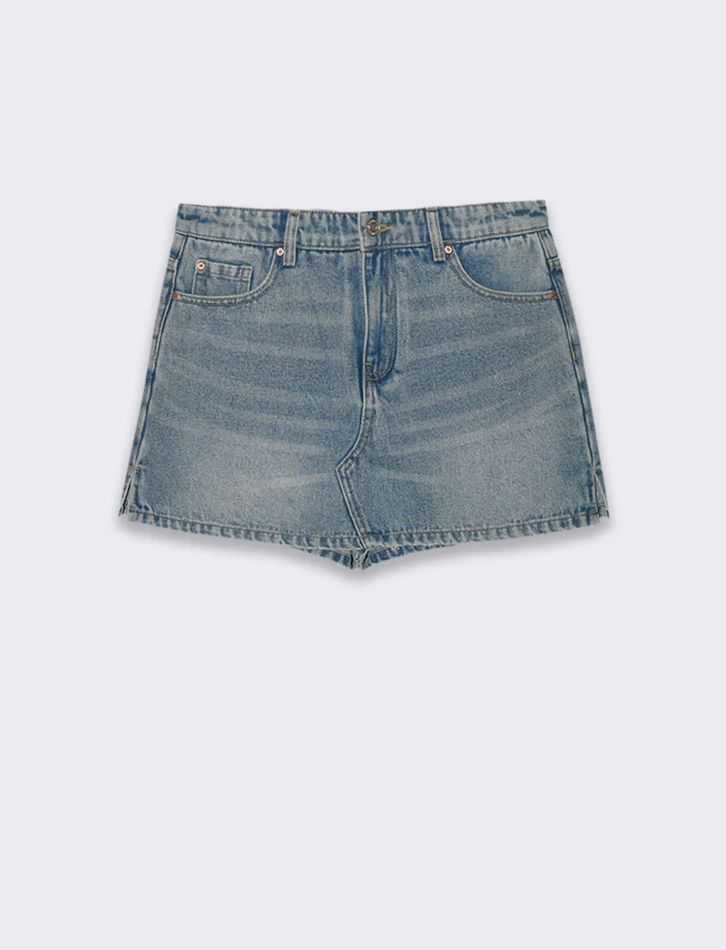 Gonna pantalone in denim da donna - Denim
