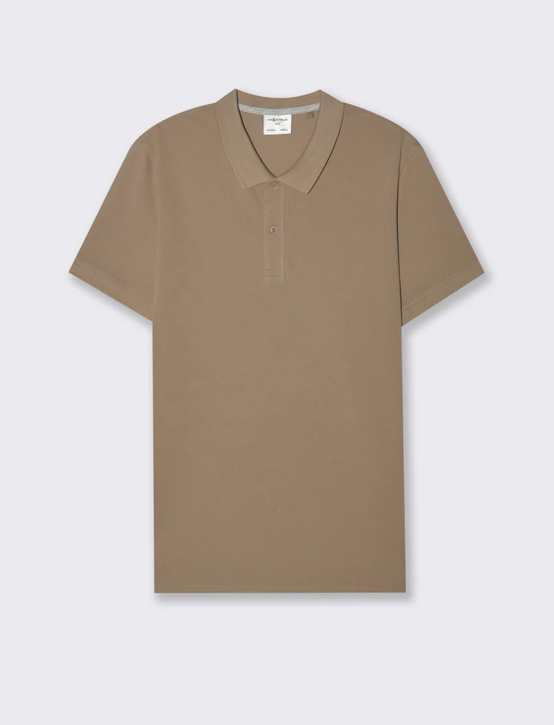 Polo basica in piquet da uomo - Grigio tortora