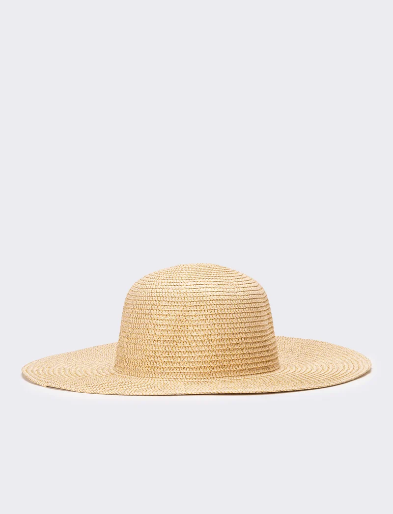 Cappello donna falda larga con lurex - Rosa