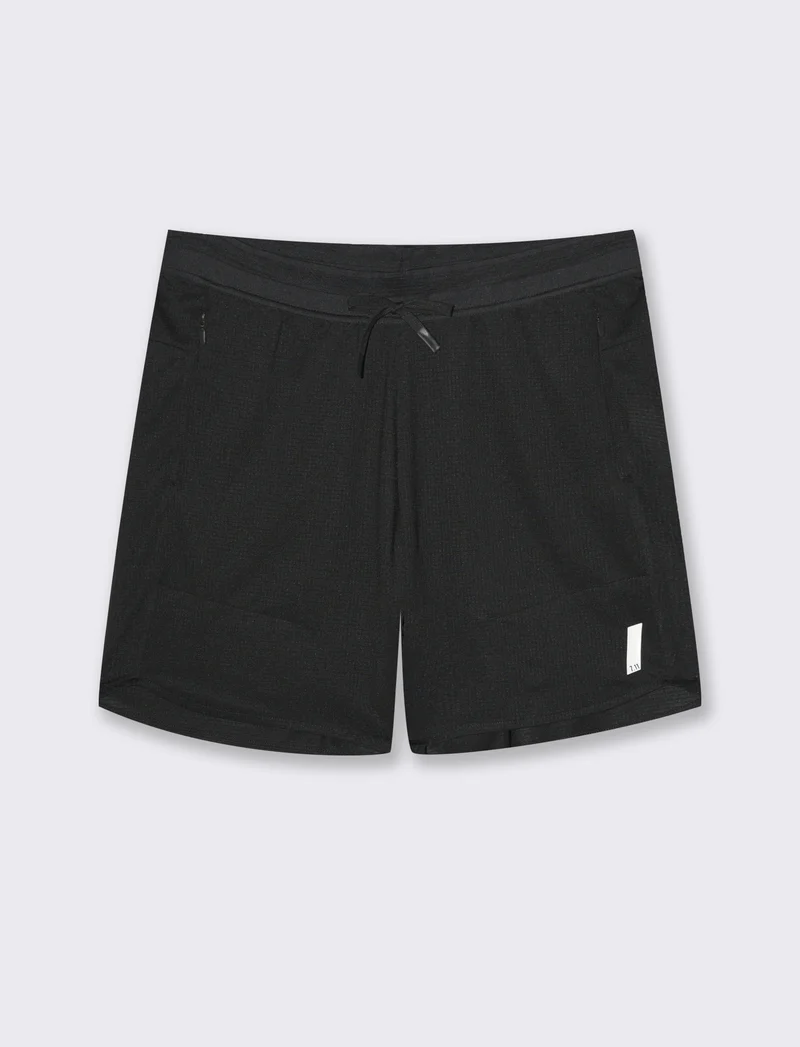 Shorts da allenamento in tessuto tecnico waffle da uomo - Nero