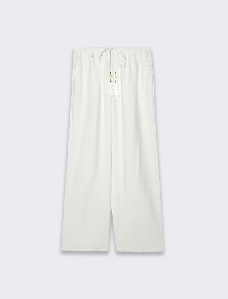 Pantalone con coulisse da donna - Bianco