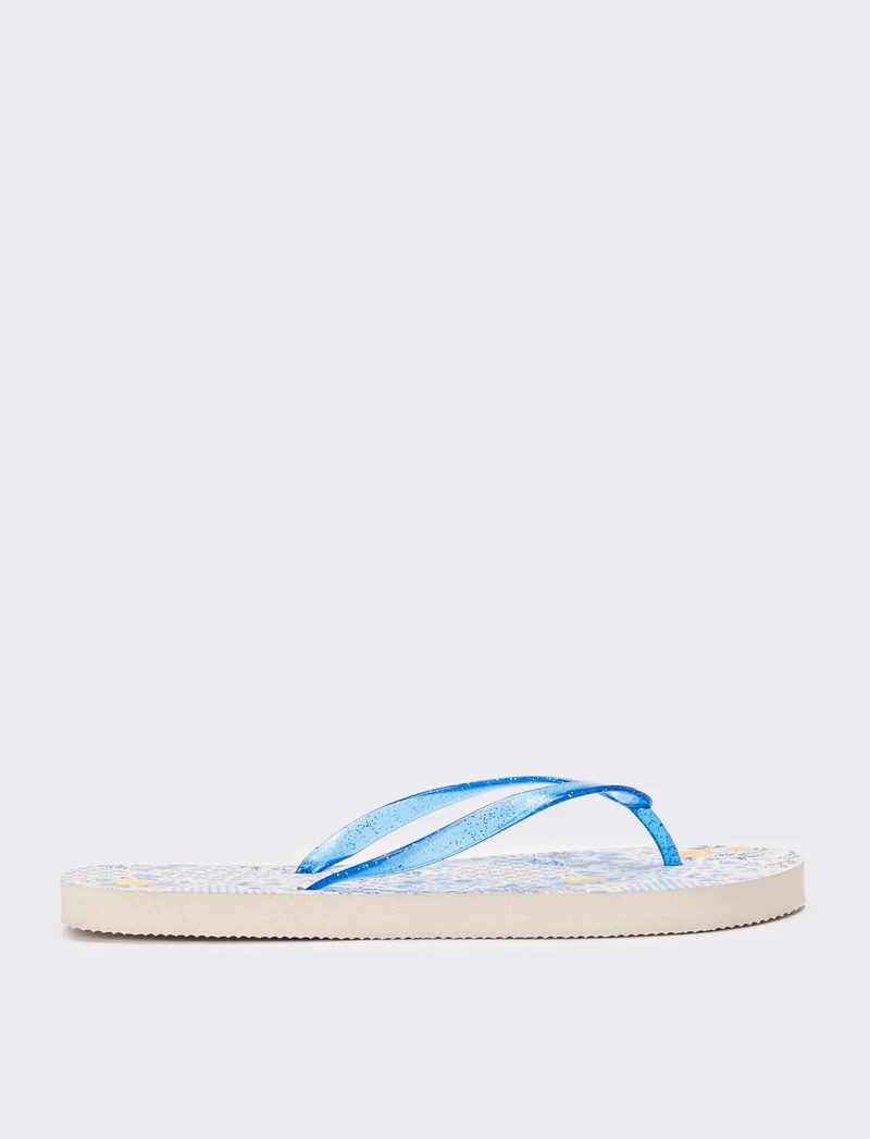 Infradito da donna stampa maioliche - Blu