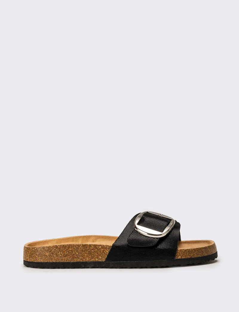 Sandalo flat da donna - Nero